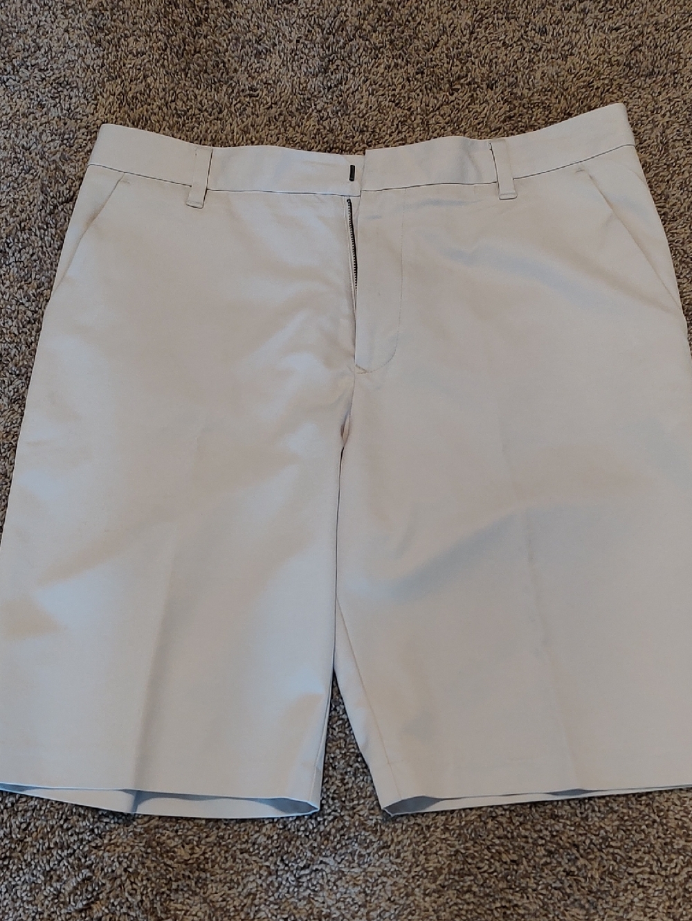 Ashworth Light Beige Flat-Front Performance Shorts